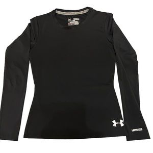 Kids Under Armour Fitted Black Drifit long sleeve